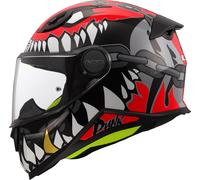 LS2 FF812 Kid Punk Casque pour enfants, Gris/Rouge, Taille Y/L (51/52)