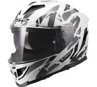 LS2 FF818 Storm III Kaos Casque, Blanc/Gris, Taille XL (61/62)