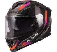 LS2 FF818 Storm III Sporty, casque intégral XXL Mat Noir/Gris Foncé/Fuchsia/Orange Mat Noir/Gris Foncé/Fuchsia/Orange
