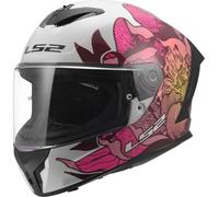 LS2 FF820 Rapid III Poppies Casque, blanc-rose, taille S pour homme