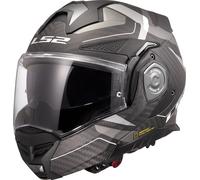 LS2, Casque Moto Modulable ADVANT X Carbon Horizon Matt Silver Grey, L