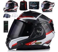 LS2 FF901 Advant X Spectrum casque pliable, noir/blanc/rouge, M (57/58)
