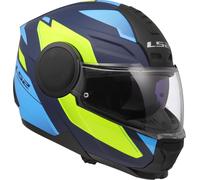 LS2 FF902 Scope II Duria, casque rabattable XXL Mat Bleu Foncé/Bleu Clair/Jaune Néon Mat Bleu Foncé/Bleu Clair/Jaune Néon