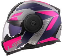 LS2 FF902 Scope II Oxyd Casque, Gris mat/bleu/rose, Taille XS (53/54)