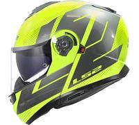 LS2 FF908 Strobe II Code casque pliable, gris/jaune fluo, L (59/60)