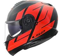 LS2 FF908 STROBE II CODE Klapphelm matt schwarz-rot M
