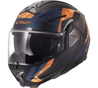 LS2 FF910 Advant II Glide, casque modulaire XXS Mat Noir/Bleu Foncé/Orange Mat Noir/Bleu Foncé/Orange