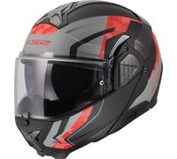 LS2 FF910 ADVANT II GLIDE Klapphelm matt schwarz-grau-rot 3XL