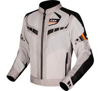 LS2 Garda Air Blouson textile de moto, Gris clair/orange, Taille S