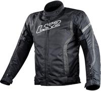 LS2 Gate Veste textile de moto imperméable, noir-gris, taille 3XL pour homme