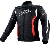LS2 Gate Veste textile de moto imperméable, noir-blanc-rouge, taille S pour homme