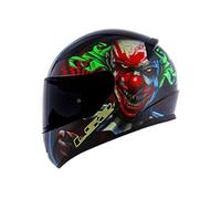 LS2 Helmet Casque de moto intégral pour adulte LS2 FF353 RAPID HAPPY DREAMS GLOW-IN-THE DARK SCARY CLOWN + visière teintée foncée (L)