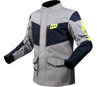 LS2 Metropolis Evo Veste textile de moto imperméable, Gris/bleu foncé/jaune néon, Taille 5XL