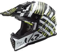 LS2 MX437 Fast Evo Verve Casque de motocross, noir-blanc, taille L pour homme