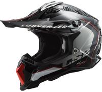 LS2 MX700 Subverter Evo II Arched Casque de motocross, Noir/Argent, Taille XS (53/54)