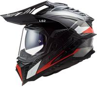 LS2 MX701 C Explorer Frontier G Casque de motocross, noir-rouge, taille M pour homme