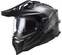 LS2 MX701 Explorer Carbon Solid, casque enduro XL Noir Noir