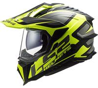 LS2 MX701 Explorer Alter Matt Casque de motocross, noir mat/jaune, Taille XL (61/62)