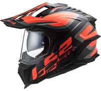 LS2 MX701 Explorer Alter Matt Casque de motocross, noir mat/orange, Taille S (55/56)