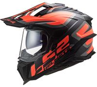 LS2 MX701 Explorer Alter Matt Casque de motocross, noir mat/orange, Taille XL (61/62)