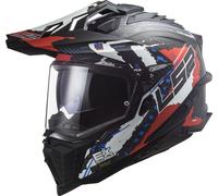 LS2 MX701 Explorer C Extend Carbon Casque de motocross, Noir mat/rouge, Taille XS (53/54)