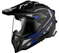LS2 MX701 Explorer Carbon Adventure Casque de motocross, charbon-bleu, taille 2XL pour homme