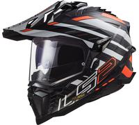 LS2 MX701 Explorer Carbon Edge Casque de motocross, noir/orange, Taille XXXL (65/66)