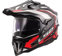LS2 MX701 Explorer Carbon Frontier II Casque de motocross, charbon-rouge, taille XS pour homme