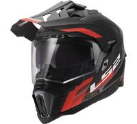 LS2 MX701 Explorer Hexa Casque d’enduro, noir-gris-rouge, taille L pour homme