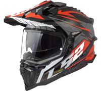 LS2 MX701 Explorer Spire Casque de motocross, Noir/Gris/Rouge, Taille XS (53/54)