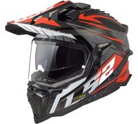 LS2 Helmets Casque de motocross MX701 Explorer Spire Noir/Gris/Rouge Taille 2XL Homme