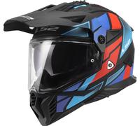 LS2 MX702 Pioneer II Block Casque d’enduro, noir-rouge-bleu, taille XL pour homme