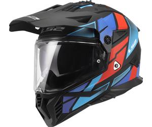 LS2 MX702 PIONEER II BLOCK Endurohelm matt schwarz-rot-blau M