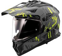 LS2 MX702 Pioneer II Crazy, casque enduro XL Mat Gris/Noir/Jaune Néon Mat Gris/Noir/Jaune Néon