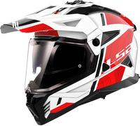LS2 MX702 Pioneer II Hill, casque enduro M Blanc/Rouge Blanc/Rouge