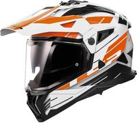 LS2 Casque de motocross Pioneer II Namib Blanc/Orange Taille S