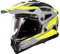 LS2 MX702 Pioneer II Namib Casque de motocross, gris-jaune, taille S pour homme