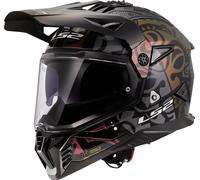 LS2 MX702 Pioneer II Rangi Casque de motocross, noir/multicolore, Taille S (55/56)