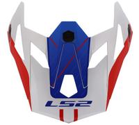 LS2 MX703 Extendable Helmet Peak, Blanc/Rouge/Bleu, Taille unique