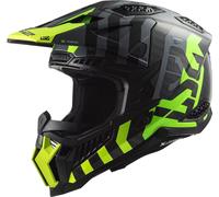 LS2 MX703 X-Force Barrier Carbon Casque de motocross, noir/vert, Taille S (55/56)