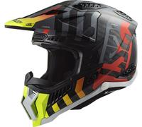 LS2 MX703 X-Force Barrier Carbon Motocross Helmet couleur : noir/rouge, taille : XL (61/62)