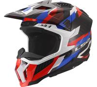 LS2 Casque Cross MX703 X-Force Phantom Blanc/Bleu/Rouge Brillant Taille S Homme