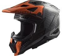 LS2 MX703 X-Force Victory Carbon Casque de motocross, noir/orange, Taille S (55/56)