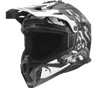 LS2 MX708 Fast II Grotesk Casque de motocross, noir/gris, Taille L (59/60)