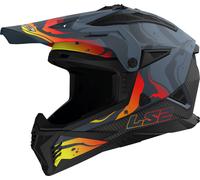 LS2 MX708 Fast II Wash, casque à croix 3XL Gris Foncé/Noir/Orange Gris Foncé/Noir/Orange
