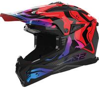 LS2 Helmets Casque de motocross MX708 Fast II Wash Noir-Rouge-Bleu Taille M