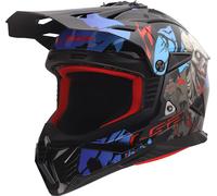 LS2 Casque de motocross MX708 Fast II Zombie II ECE 22.06 Noir/Rouge/Bleu Taille 3XL pour homme