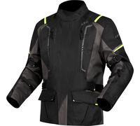 LS2 Narvik imperméable dames moto textile veste, noir/gris/jaune fluo, Taille 3XL