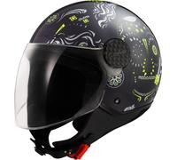 LS2 OF558 Sphere Lux II Maxca Casque jet, noir-jaune, taille M
