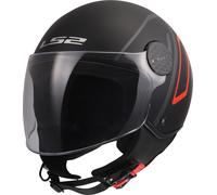 LS2 OF558 Sphere Lux II Minim Casque à face ouverte, noir/rouge, Taille S (55/56)